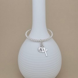 Personalised Infant's Silver Baptism Bead Bangle Personalised Infant's Silver Baptism Bead Bangle