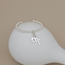 Personalised Infant's Silver Communion Bead Bangle Personalised Infant's Silver Communion Bead Bangle