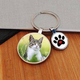 Personalised Pawprint Photo Keyring Personalised Pawprint Photo Keyring