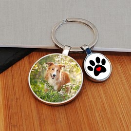 Personalised Pawprint Photo Keyring Personalised Pawprint Photo Keyring