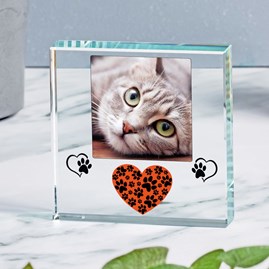 Personalised Pet Heart Photo Glass Token Personalised Pet Heart Photo Glass Token