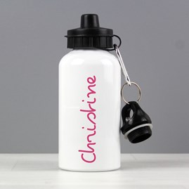 Personalised Pink Name Water Bottle