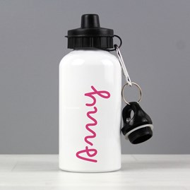 Personalised Pink Name Water Bottle