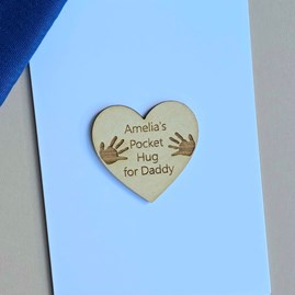 Personalised 'Pocket Hug For Daddy' Token and Card Personalised 'Pocket Hug For Daddy' Token and Card