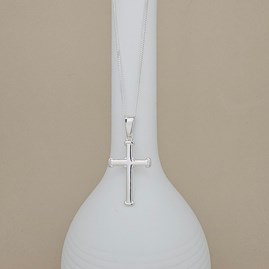 Personalised Silver Large Christening Cross Necklace Personalised Silver Large Christening Cross Necklace