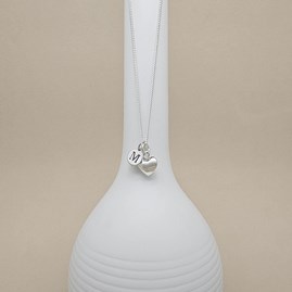 Personalised Silver Pillow Heart Necklace Personalised Silver Pillow Heart Necklace