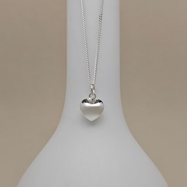 Personalised Silver Pillow Heart Necklace Personalised Silver Pillow Heart Necklace