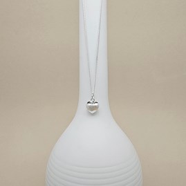 Personalised Silver Pillow Heart Necklace Personalised Silver Pillow Heart Necklace