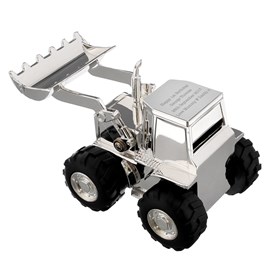 Personalised Silver Plated Digger Money Box Personalised Silver Plated Digger Money Box