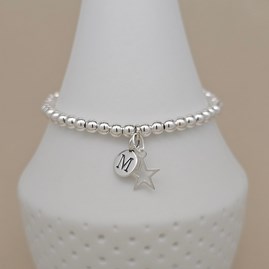 Personalised Silver Star Friendship Bracelet Personalised Silver Star Friendship Bracelet