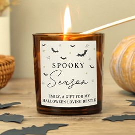 Personalised Spooky Vanilla Scented Glass Candle Personalised Spooky Vanilla Scented Glass Candle