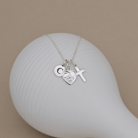 Personalised St. Christopher Heart And Cross Necklace Personalised St. Christopher Heart And Cross Necklace
