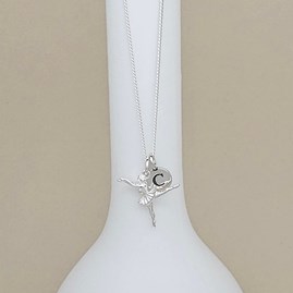 Personalised Sterling Silver Arabesque Ballerina Necklace Personalised Sterling Silver Arabesque Ballerina Necklace