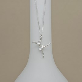 Personalised Sterling Silver Arabesque Ballerina Necklace Personalised Sterling Silver Arabesque Ballerina Necklace