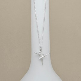 Personalised Sterling Silver Arabesque Ballerina Necklace Personalised Sterling Silver Arabesque Ballerina Necklace