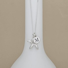 Personalised Sterling Silver Balloon Dog Necklace Personalised Sterling Silver Balloon Dog Necklace