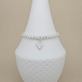 Personalised Sterling Silver Bee Charm Bracelet Personalised Sterling Silver Bee Charm Bracelet