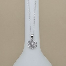 Personalised Sterling Silver Christmas CZ Snowflake Necklace