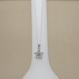 Personalised Sterling Silver CZ Star Charm Necklace Personalised Sterling Silver CZ Star Charm Necklace