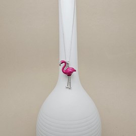 Personalised Sterling Silver Enamel Flamingo Necklace Personalised Sterling Silver Enamel Flamingo Necklace