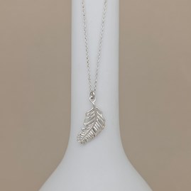 Personalised Sterling Silver Falling Feather Necklace