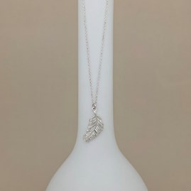 Personalised Sterling Silver Falling Feather Necklace
