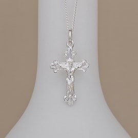 Personalised Sterling Silver Fancy Crucifix Necklace Personalised Sterling Silver Fancy Crucifix Necklace