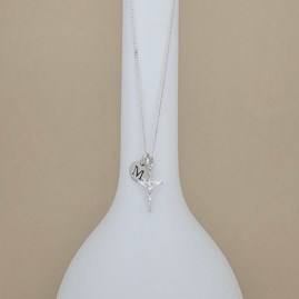 Personalised Sterling Silver Mini Crucifix Necklace Personalised Sterling Silver Mini Crucifix Necklace