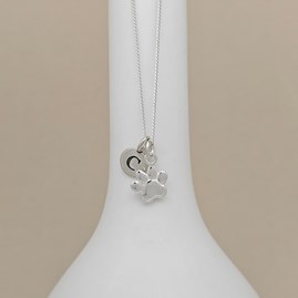 Personalised Sterling Silver Paw Print Necklace