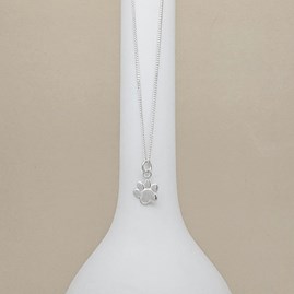 Personalised Sterling Silver Paw Print Necklace