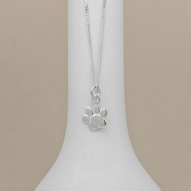 Personalised Sterling Silver Paw Print Necklace