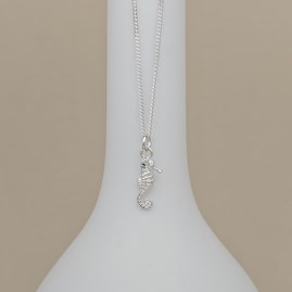 Personalised Sterling Silver Seahorse Necklace
