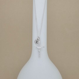 Personalised Sterling Silver Small Crucifix Necklace Personalised Sterling Silver Small Crucifix Necklace