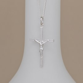 Personalised Sterling Silver Small Crucifix Necklace Personalised Sterling Silver Small Crucifix Necklace