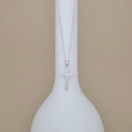 Personalised Sterling Silver Small Plain Cross Necklace Personalised Sterling Silver Small Plain Cross Necklace