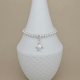 Personalised Sterling Silver Turtle Charm Bracelet Personalised Sterling Silver Turtle Charm Bracelet