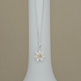 Personalised Sterling Silver Waterlily Flower Necklace Personalised Sterling Silver Waterlily Flower Necklace