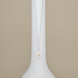 Personalised Sterling Silver Waterlily Flower Necklace Personalised Sterling Silver Waterlily Flower Necklace