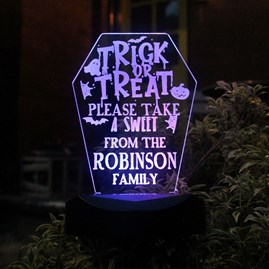 Personalised Trick or Treat Halloween Solar Light Personalised Trick or Treat Halloween Solar Light