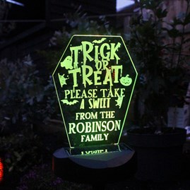 Personalised Trick or Treat Halloween Solar Light Personalised Trick or Treat Halloween Solar Light