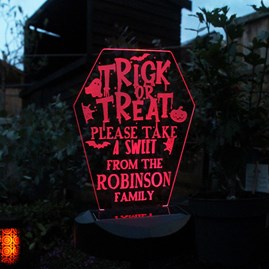 Personalised Trick or Treat Halloween Solar Light Personalised Trick or Treat Halloween Solar Light