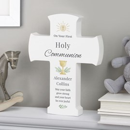 Personalised White Wooden First Holy Communion Cross Personalised White Wooden First Holy Communion Cross