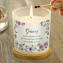 Personalised Wild Flowers Glass Candle Personalised Wild Flowers Glass Candle