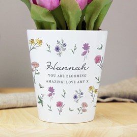 Personalised Wild Flowers Plant Pot Personalised Wild Flowers Plant Pot