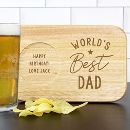 Personalised 'World's Best' Wooden Coaster Tray