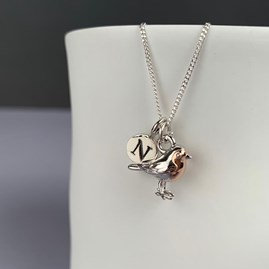 Personalised Sterling Silver Robin Necklace Personalised Sterling Silver Robin Necklace