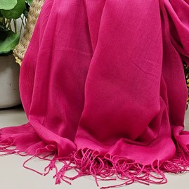 Plain Lightweight Tassel Scarf in Fuchsia Pink Plain Lightweight Tassel Scarf in Fuchsia Pink