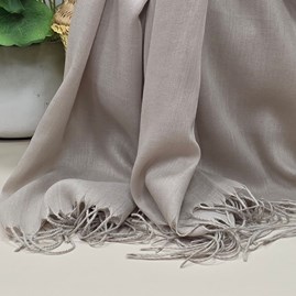 Plain Lightweight Tassel Scarf in Nude Plain Lightweight Tassel Scarf in Nude