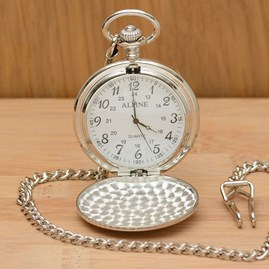 Personalised Polished Silver 'Don't Be Late' Pocket Watch