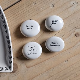 Porcelain Christmas Sentiment Pebble Porcelain Christmas Sentiment Pebble